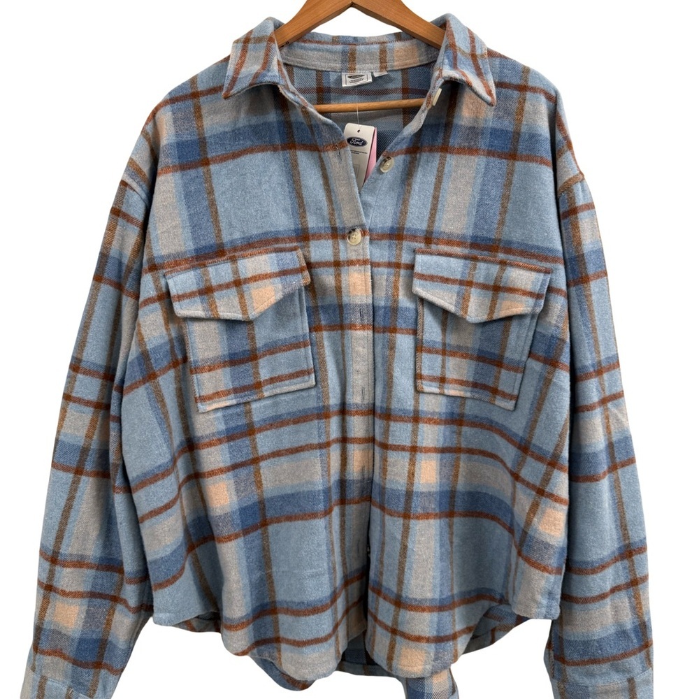 Ford Blue Plaid Button Down Shirt - Picture 3 of 9